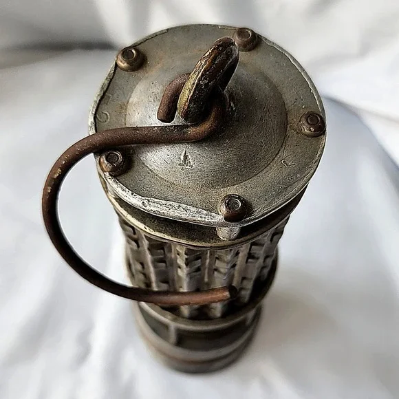 Miners Flame Safety Lamp Antique Wolf Safety Co Pittsburg Bureau Of Mines Rare‎